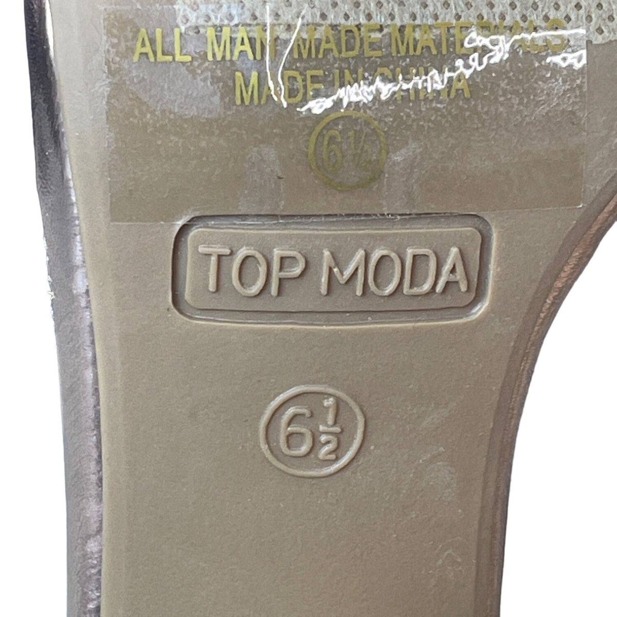 Top Moda Women's RoseGold Open Toe Chunky High Heels (3.5in) Sz 6.5