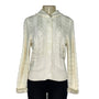Loft White Hooded Cable Knit Cardigan Sweater With Button Front & Pockets Size S
