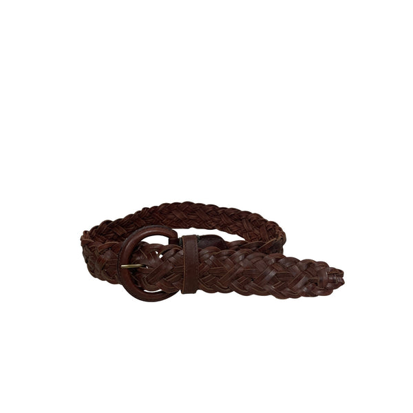 Abercrombie & Fitch Womens Brown Genuine Leather Braided Belt XS/S Size