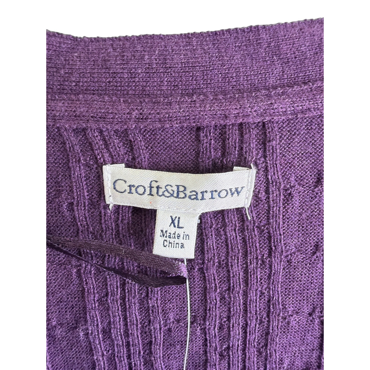 Croft & Barrow Womens Purple Knit Button-Front Cardigan Sweater XL