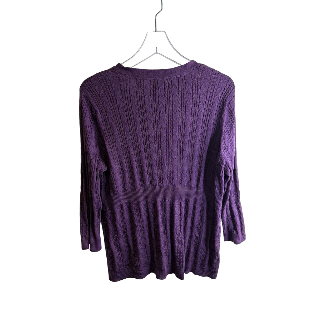 Croft & Barrow Womens Purple Knit Button-Front Cardigan Sweater XL