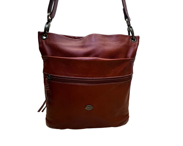 Avorio Women’s Brown Genuine Leather With Elephant Detail Crossbody Purse