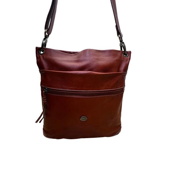 Avorio Women’s Brown Genuine Leather With Elephant Detail Crossbody Purse