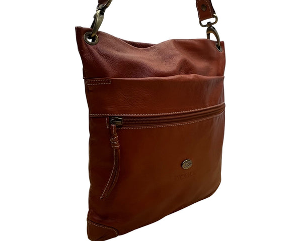 Avorio Women’s Brown Genuine Leather With Elephant Detail Crossbody Purse