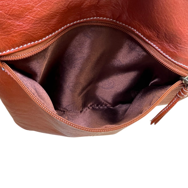 Avorio Women’s Brown Genuine Leather With Elephant Detail Crossbody Purse