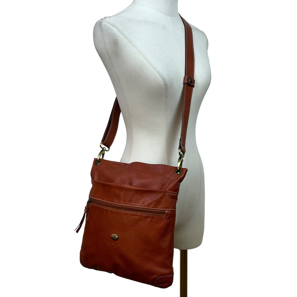 Avorio Women’s Brown Genuine Leather With Elephant Detail Crossbody Purse