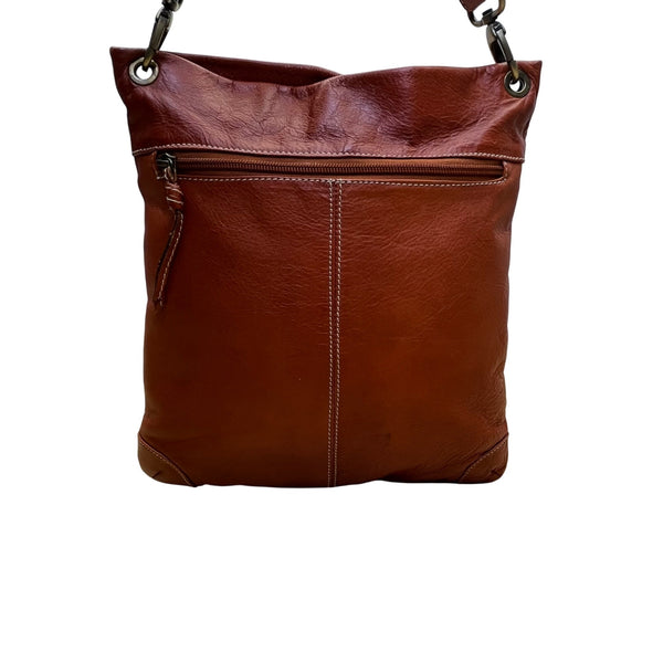 Avorio Women’s Brown Genuine Leather With Elephant Detail Crossbody Purse