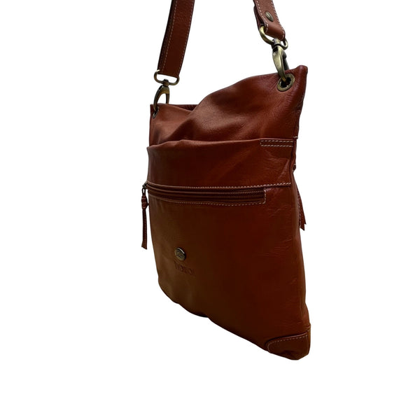Avorio Women’s Brown Genuine Leather With Elephant Detail Crossbody Purse