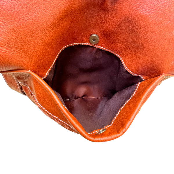 Avorio Women’s Brown Genuine Leather With Elephant Detail Crossbody Purse