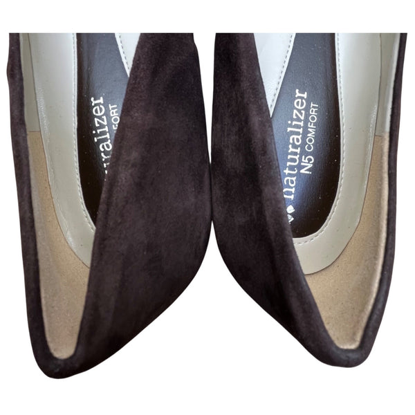 Naturalizer Women’s Ox Brown Suede Slip-On Minka N5 Comfort Flats Size 12M