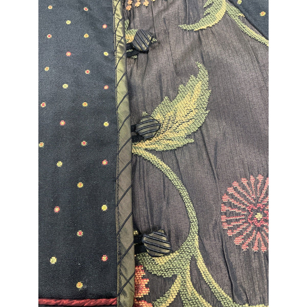 Vintage Mary Lynn O’ Shea Black And Gold Floral Embroidered Jacket Sz P