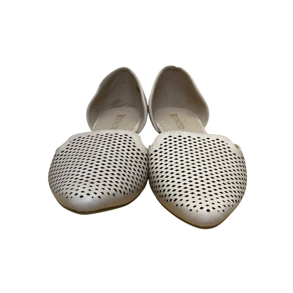 Restricted Women’s Beige Faux Leather Perforated D’Orsay Flat Shoes Size 10