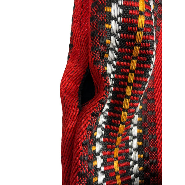 Oriental Ethnic design Handstitched Women's Red Tote Bag Sz M