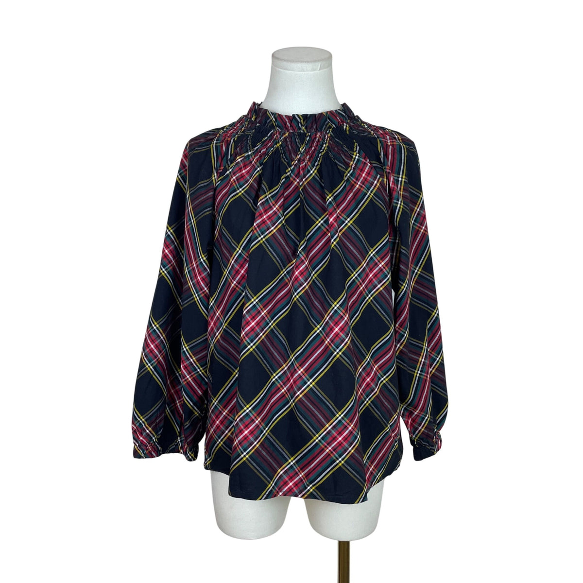 J.Crew Women’s Multicolor Plaid Cotton Blouse Size M
