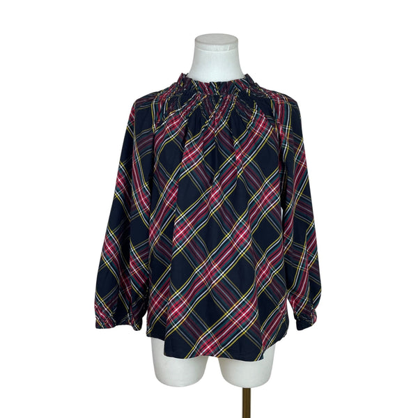 J.Crew Women’s Multicolor Plaid Cotton Blouse Size M