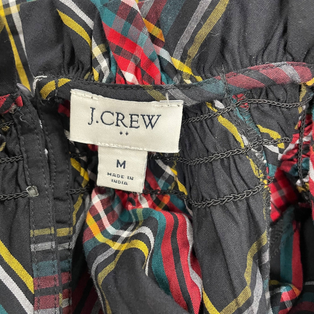 J.Crew Women’s Multicolor Plaid Cotton Blouse Size M