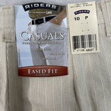 Riders By Lee Casuals Beige Pants Womens Straight-Leg Classic Fit Size 10-P- New