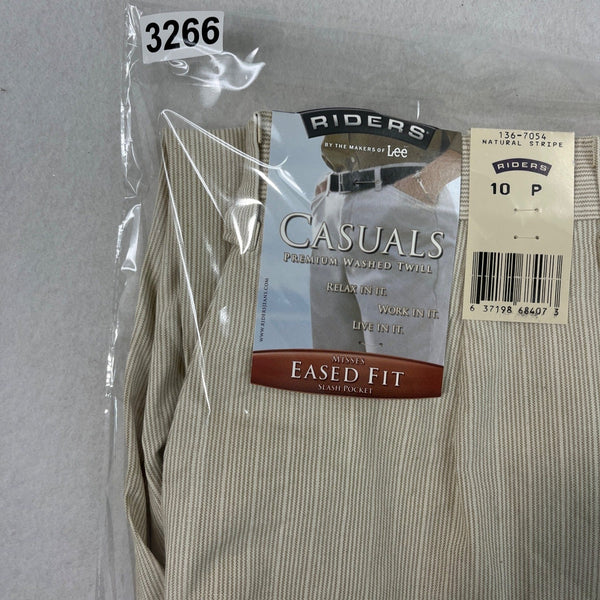 Riders By Lee Casuals Beige Pants Womens Straight-Leg Classic Fit Size 10-P- New