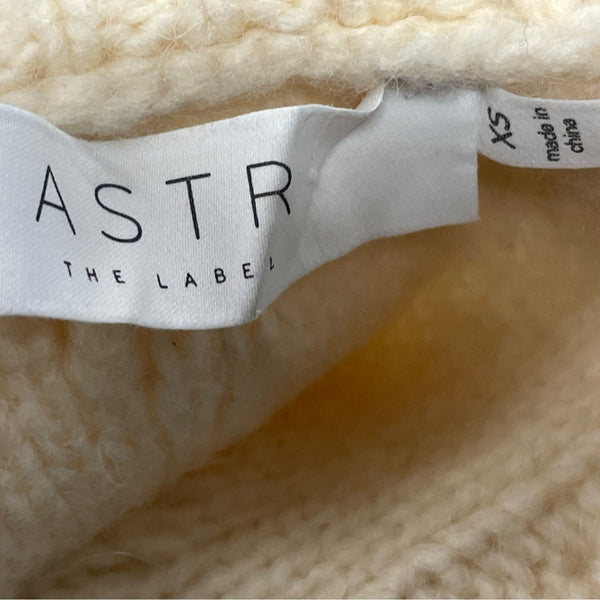 Astr The Label Womens Cream Cropped Cable Knit Sweater SZ XS