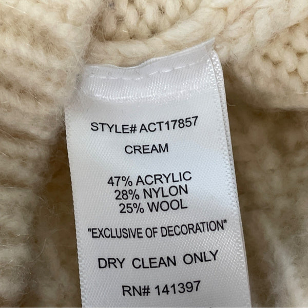 Astr The Label Womens Cream Cropped Cable Knit Sweater SZ XS