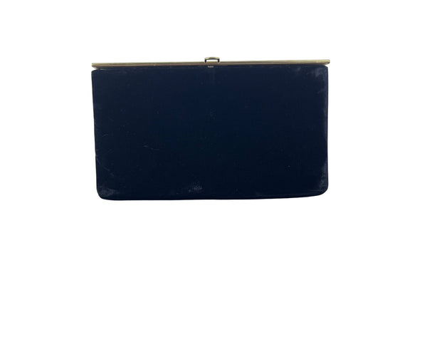 Land Bags By Edward Women's Black Velvet Mother Of Pearl Evening Clutch Size S