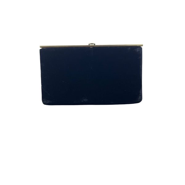 Land Bags By Edward Women's Black Velvet Mother Of Pearl Evening Clutch Size S