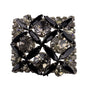 Antique Crystal & Black Marquise Rhinestone Silver Tone Square Pin Brooch