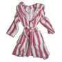 Laura Ashley Girls Pink & White Striped Hooded Robe Size 3T