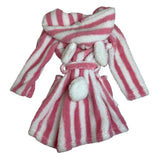 Laura Ashley Girls Pink & White Striped Hooded Robe Size 3T