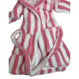 Laura Ashley Girls Pink & White Striped Hooded Robe Size 3T