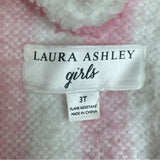 Laura Ashley Girls Pink & White Striped Hooded Robe Size 3T
