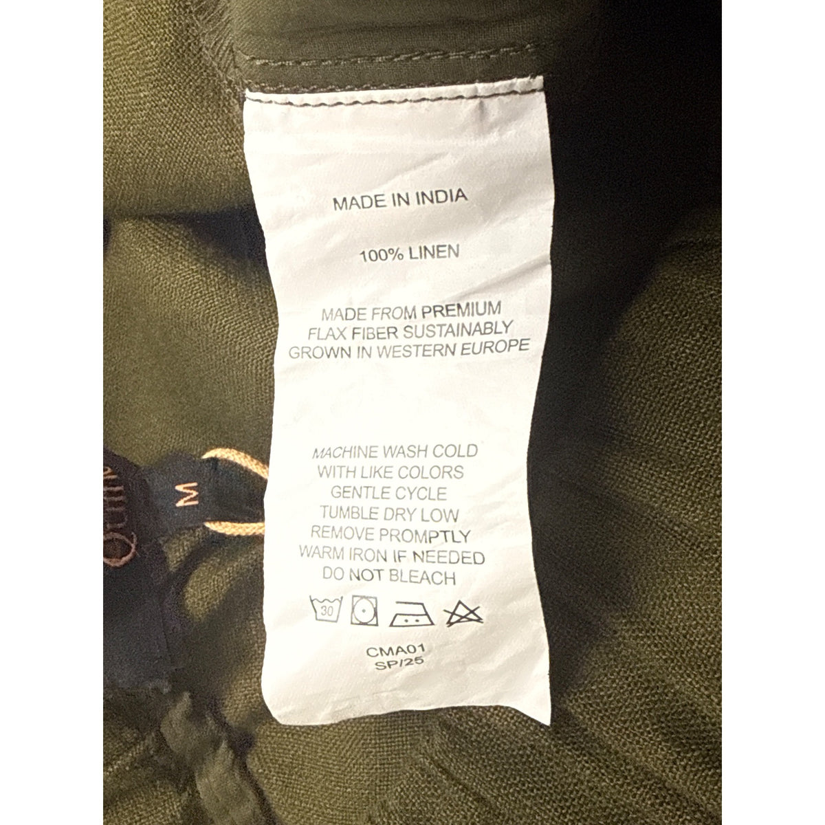 Quince Women Olive Pants High-Rise Elastic Waist Relaxed Fit Cropped Sz M - New