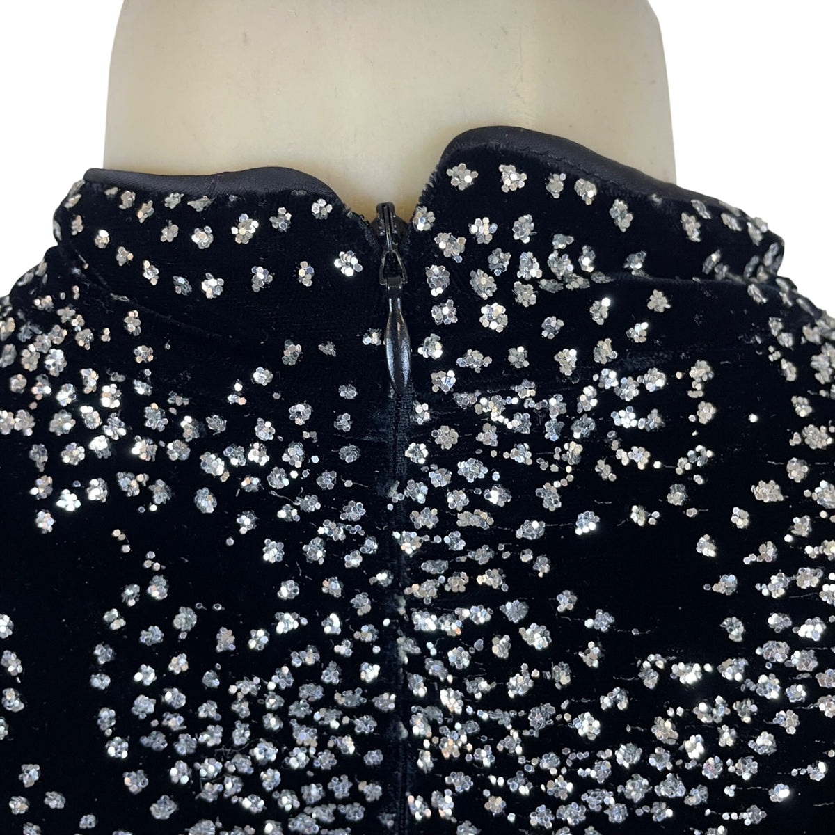 Vintage Nili Martin Womens Black Velvet & Taffeta Gown Dress With Sequins Sz 10