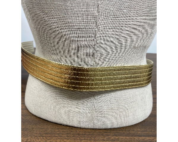Gold Metallic Elastic Belt With Buckle Closure Sz 21