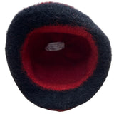 Vintage Handmade Susan Salomon Wool Red & Black Felted Hat Button Bay Fiber Arts