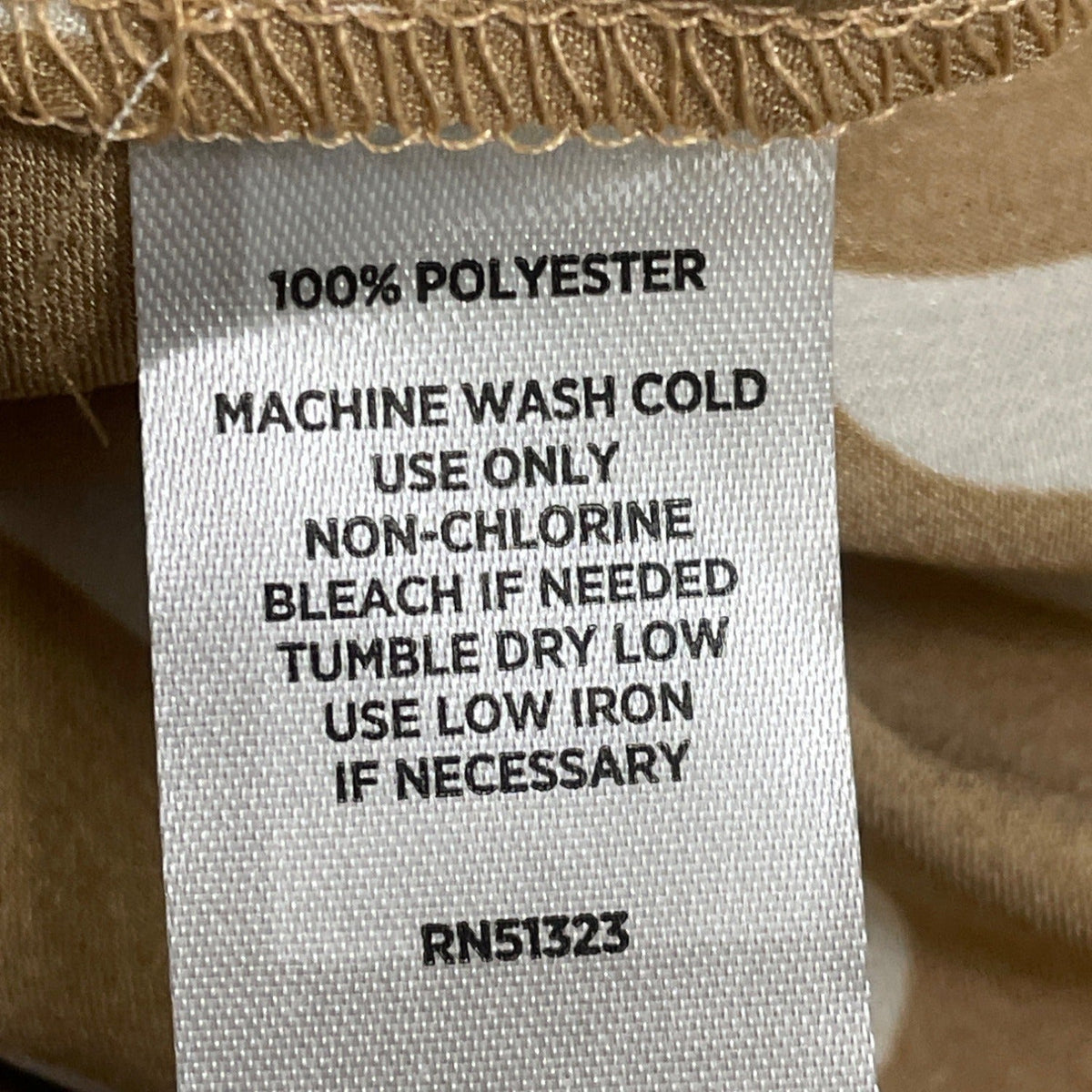 Halogen Womens Tan & White Polka Dot Button-Down Blouse With Tie Front Sz  X1