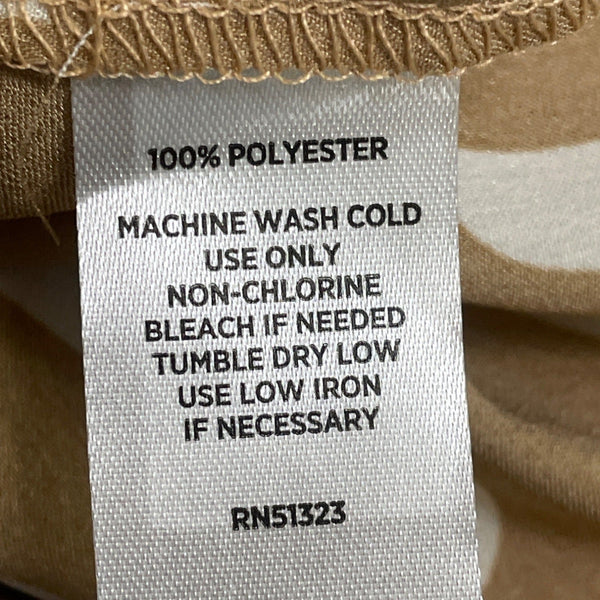 Halogen Womens Tan & White Polka Dot Button-Down Blouse With Tie Front Sz  X1