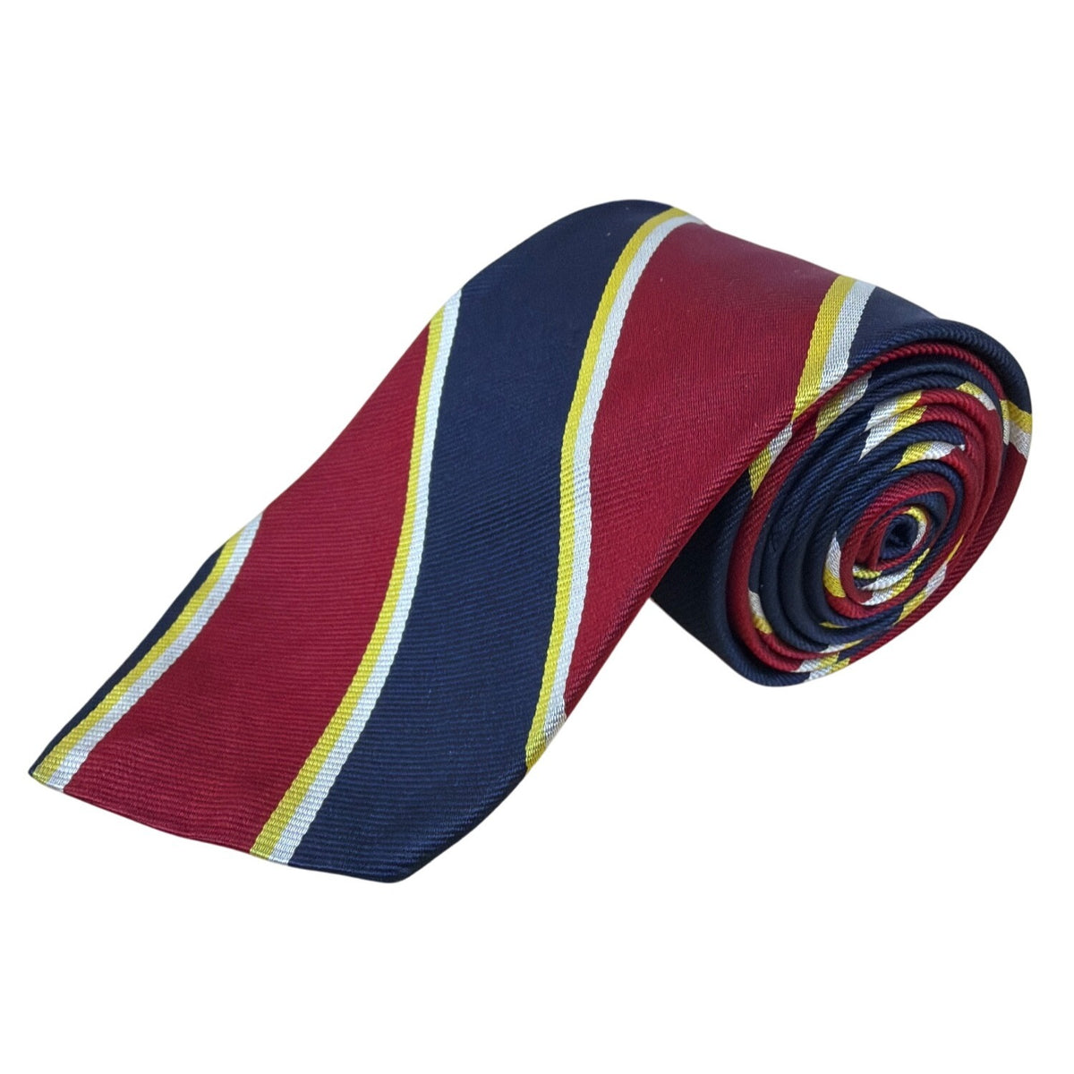 Brooks Brothers Mens Red & Navy Silk Striped Necktie Classic Style