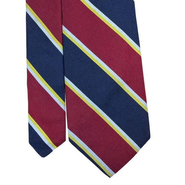 Brooks Brothers Mens Red & Navy Silk Striped Necktie Classic Style
