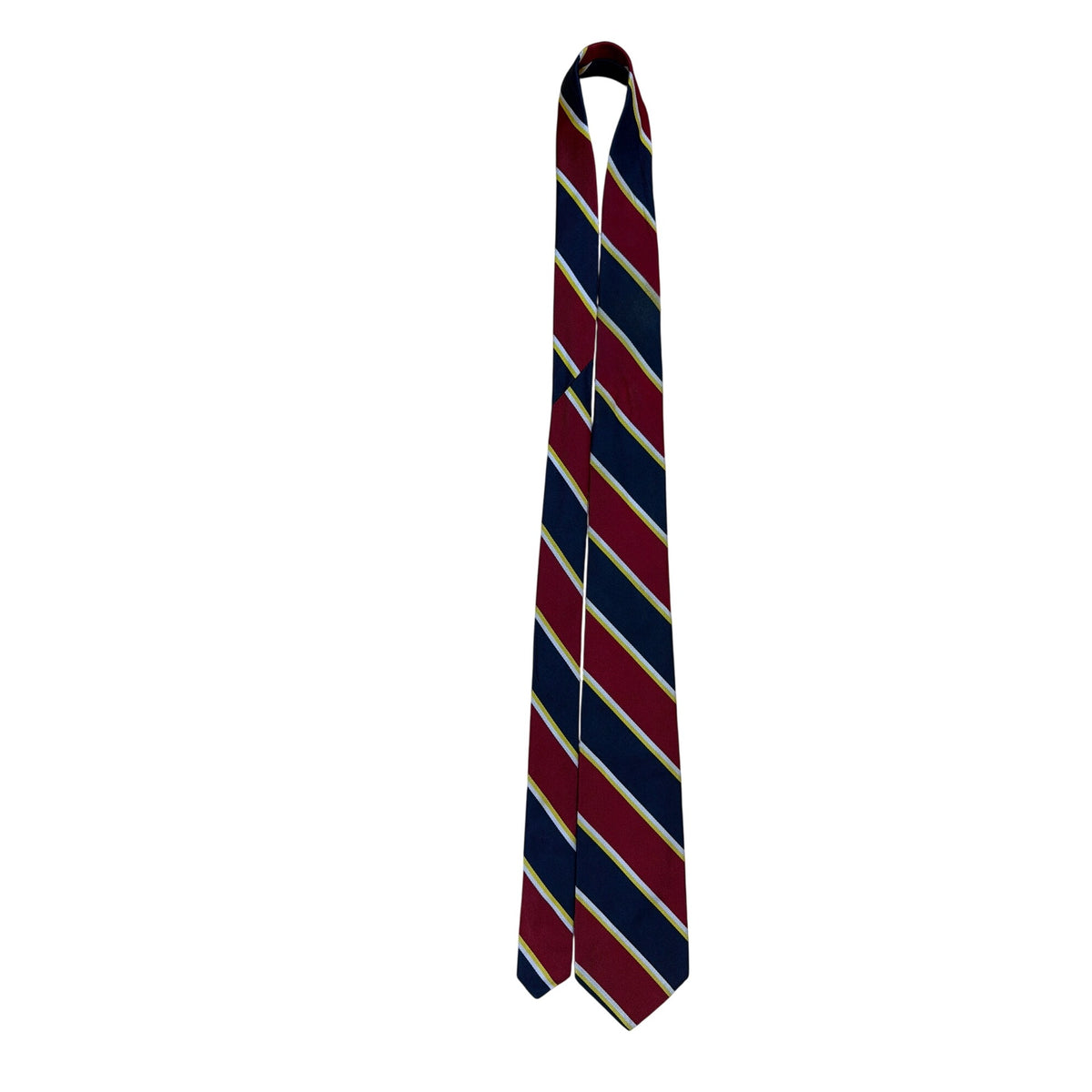 Brooks Brothers Mens Red & Navy Silk Striped Necktie Classic Style