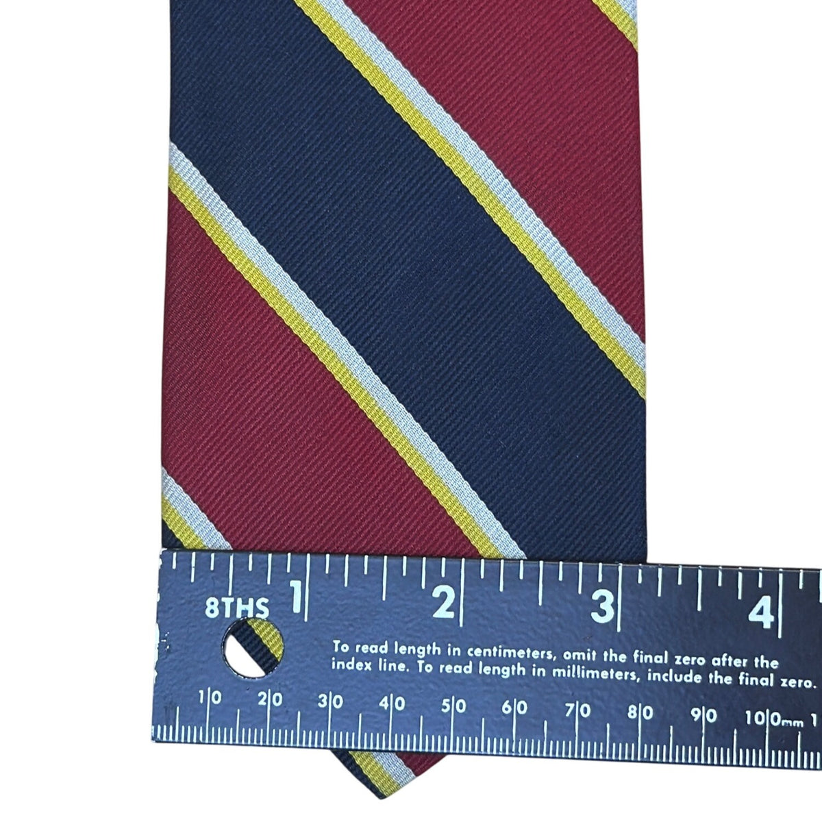 Brooks Brothers Mens Red & Navy Silk Striped Necktie Classic Style