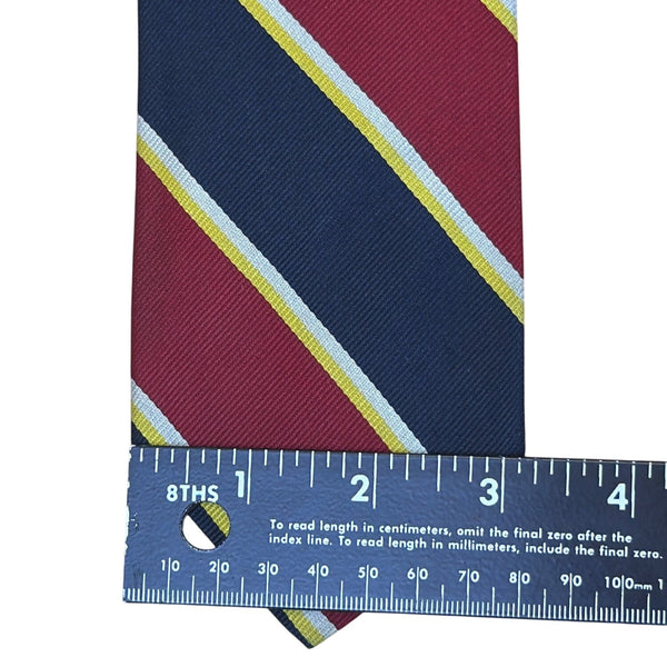 Brooks Brothers Mens Red & Navy Silk Striped Necktie Classic Style