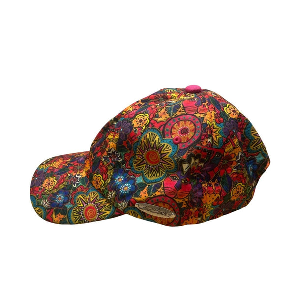 Laurl Binch Women's Multicolor Floral Art Cap Hat Adjustable Strap