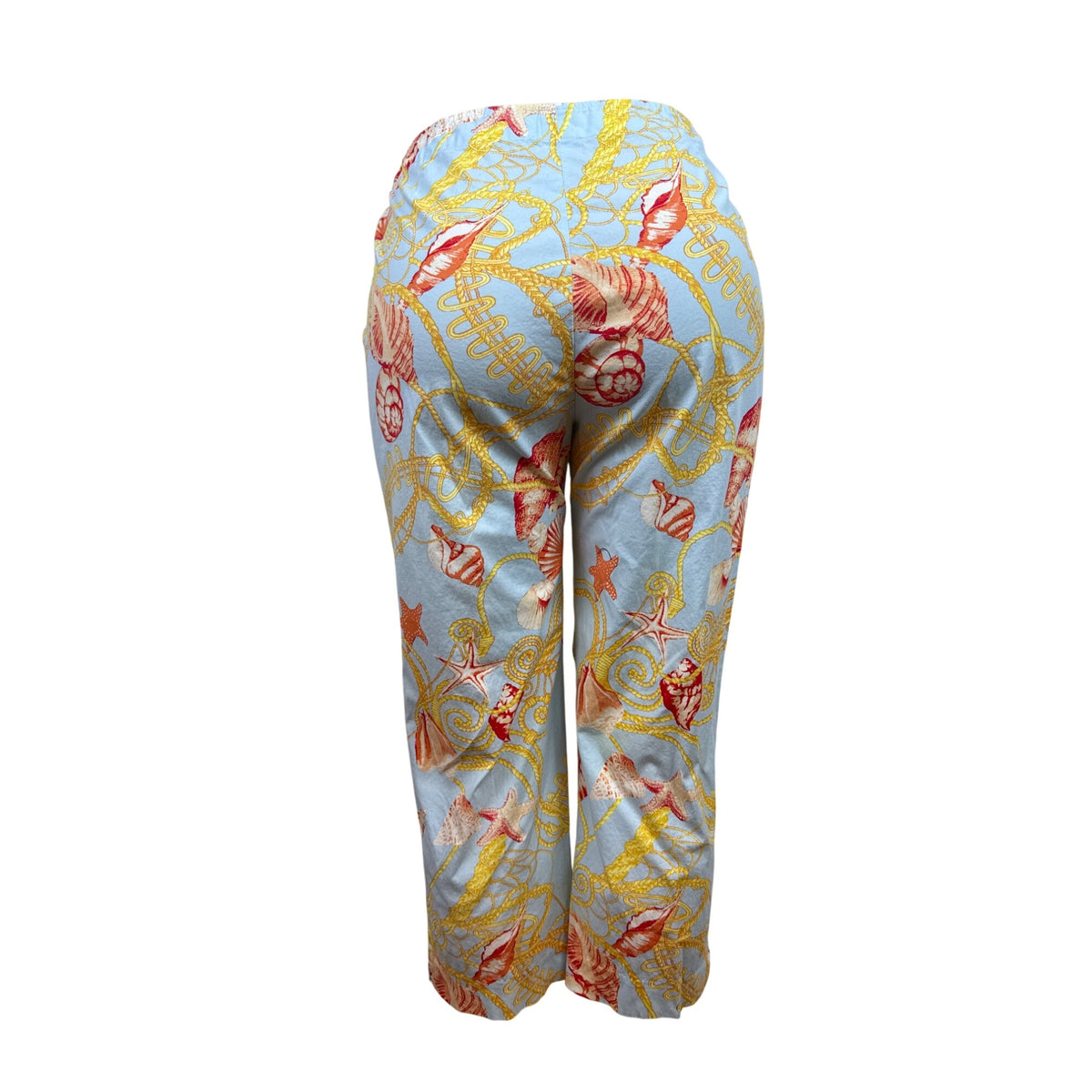 J.McLaughlin Womens Capri Pants Size 8 Seashell Print Button Closure