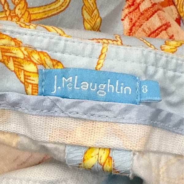J.McLaughlin Womens Capri Pants Size 8 Seashell Print Button Closure