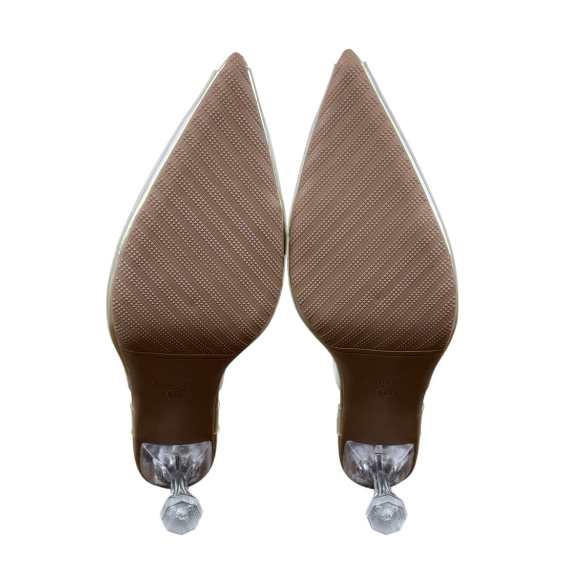 Unbranded Women’s Transparent Rhinestone Pointed Toe Mules Clear Heels Size 42 (11 US)