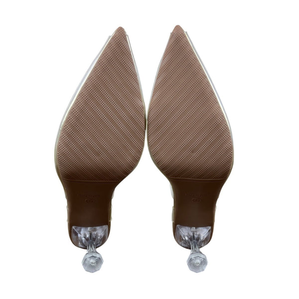 Unbranded Women’s Transparent Rhinestone Pointed Toe Mules Clear Heels Size 42 (11 US)
