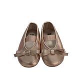 H&M Toddler Ballet Flats Metallic Pink Bow Accent Size 18/19 NWOT