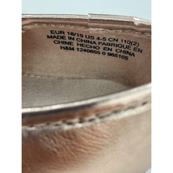 H&M Toddler Ballet Flats Metallic Pink Bow Accent Size 18/19 NWOT