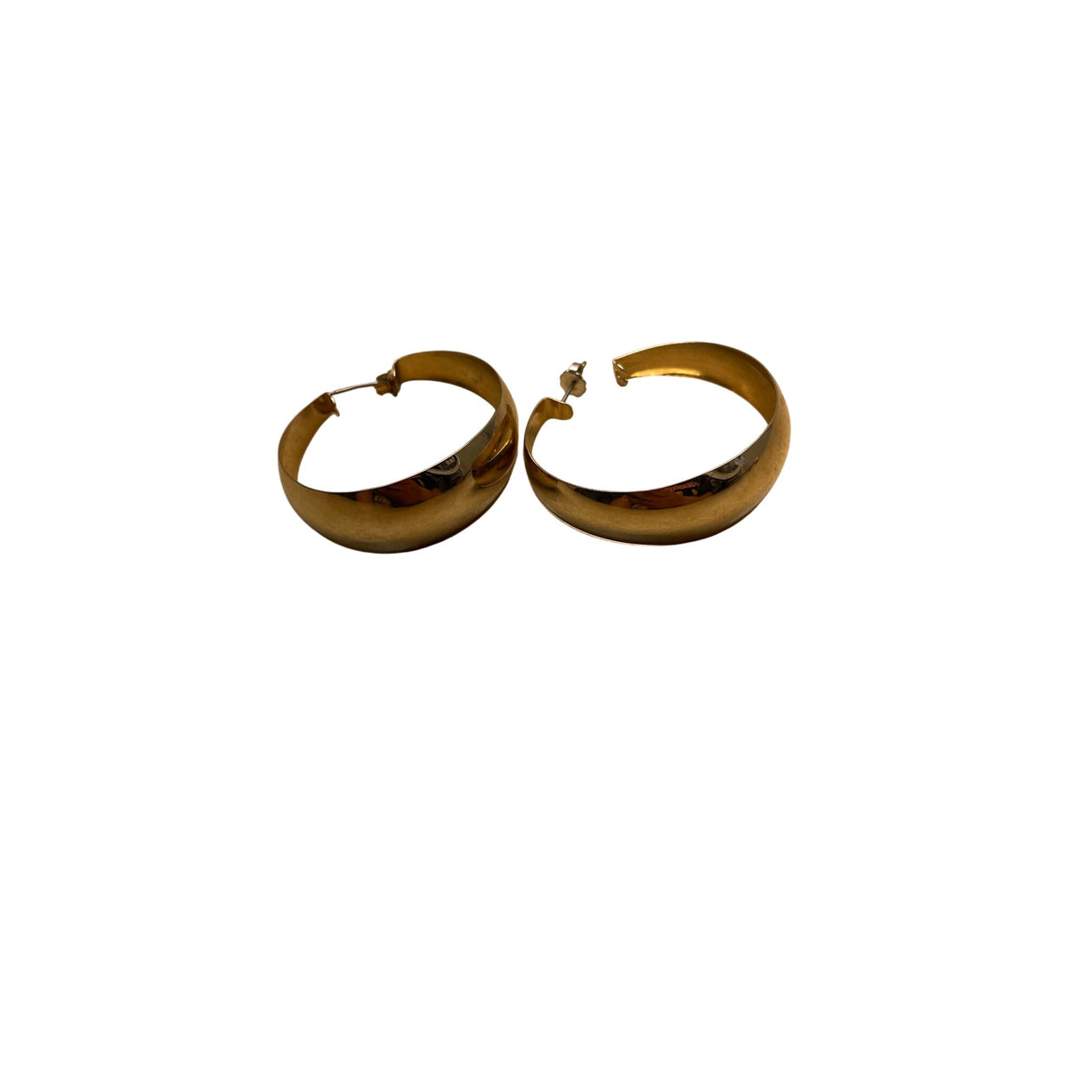 Gold-Tone Wide Hoop Earrings For Women